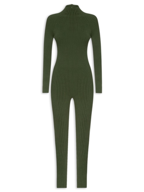 Macacão Feminino Canelado - Verde