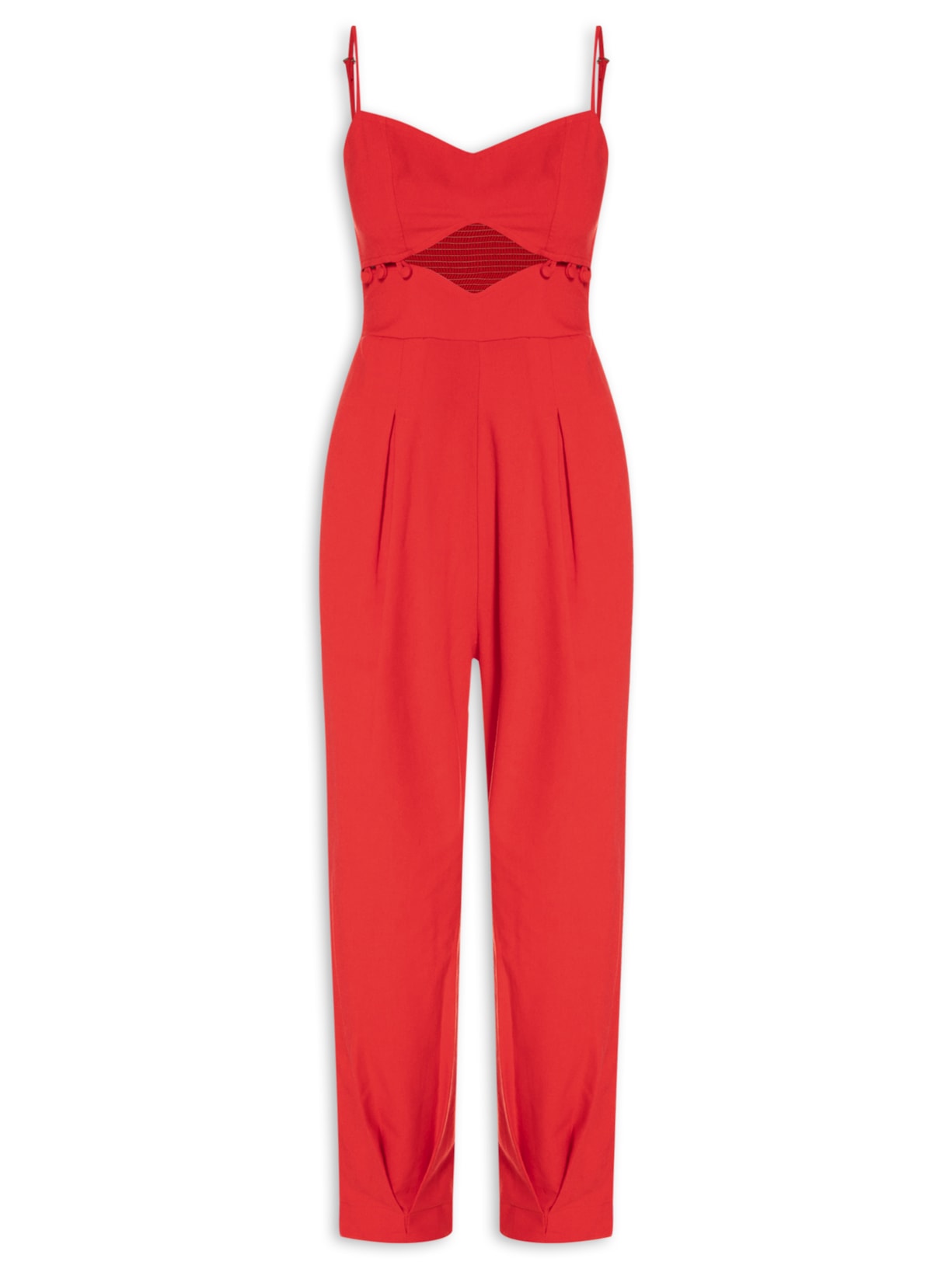 Macacão Feminino Cenoura Pala - Vermelho