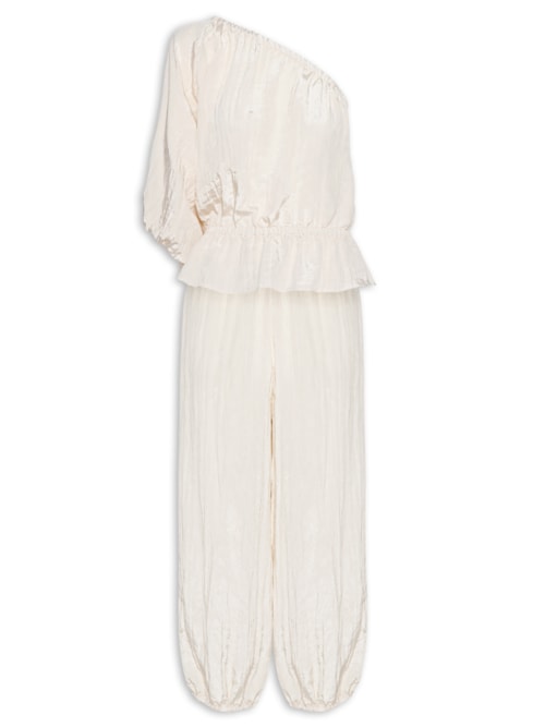 Macacão Feminino Cetim Crepon - Off White