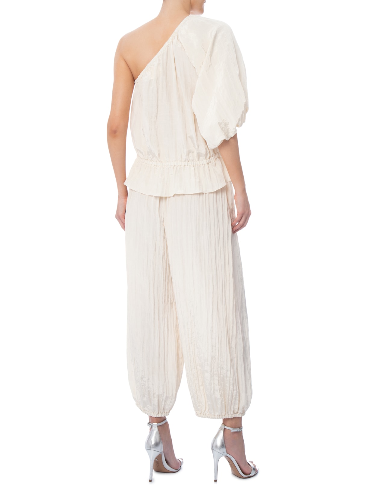 Macacão Feminino Cetim Crepon Off White Paula Raia