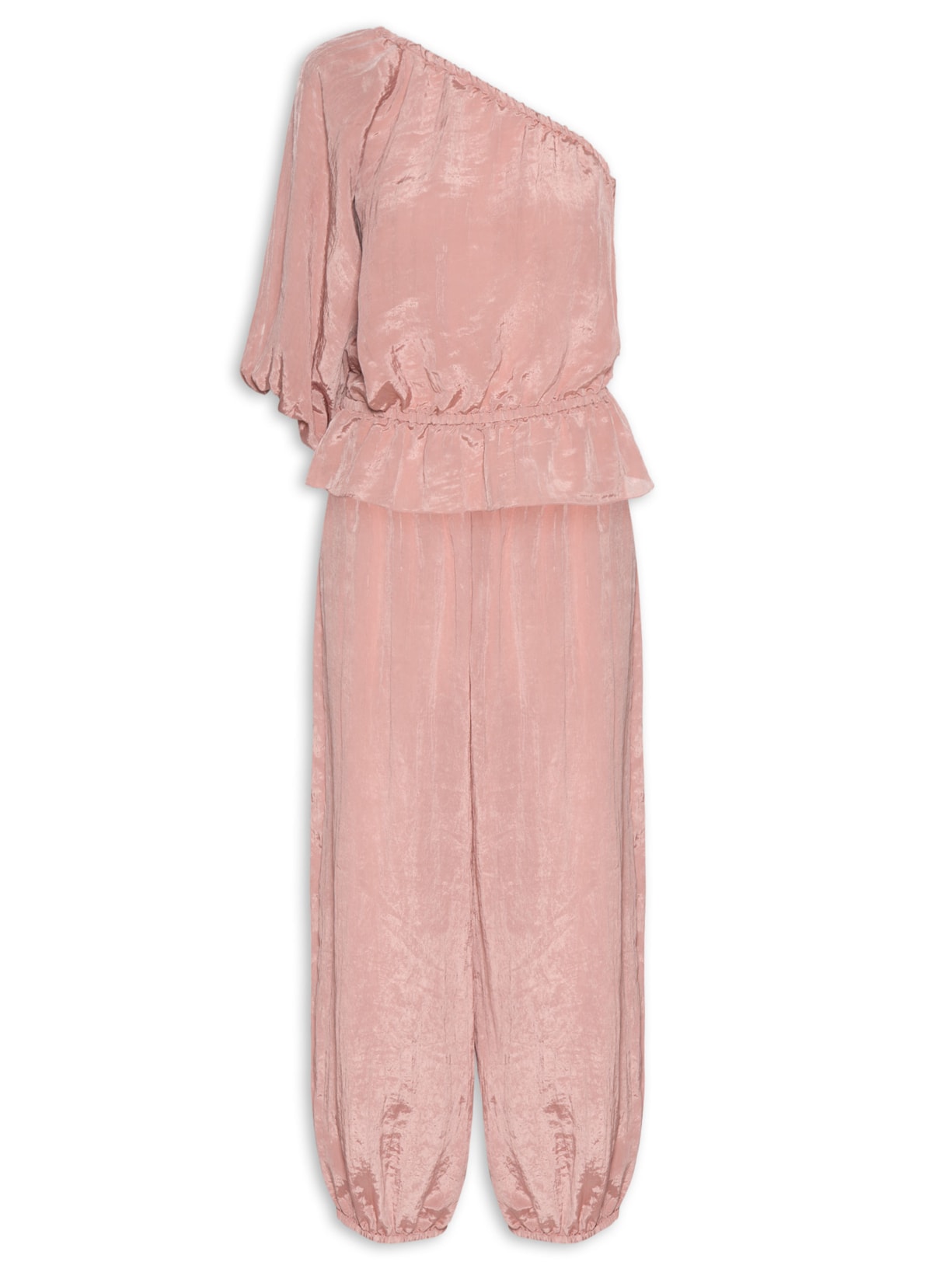 Macacão Feminino Cetim Crepon - Rosa