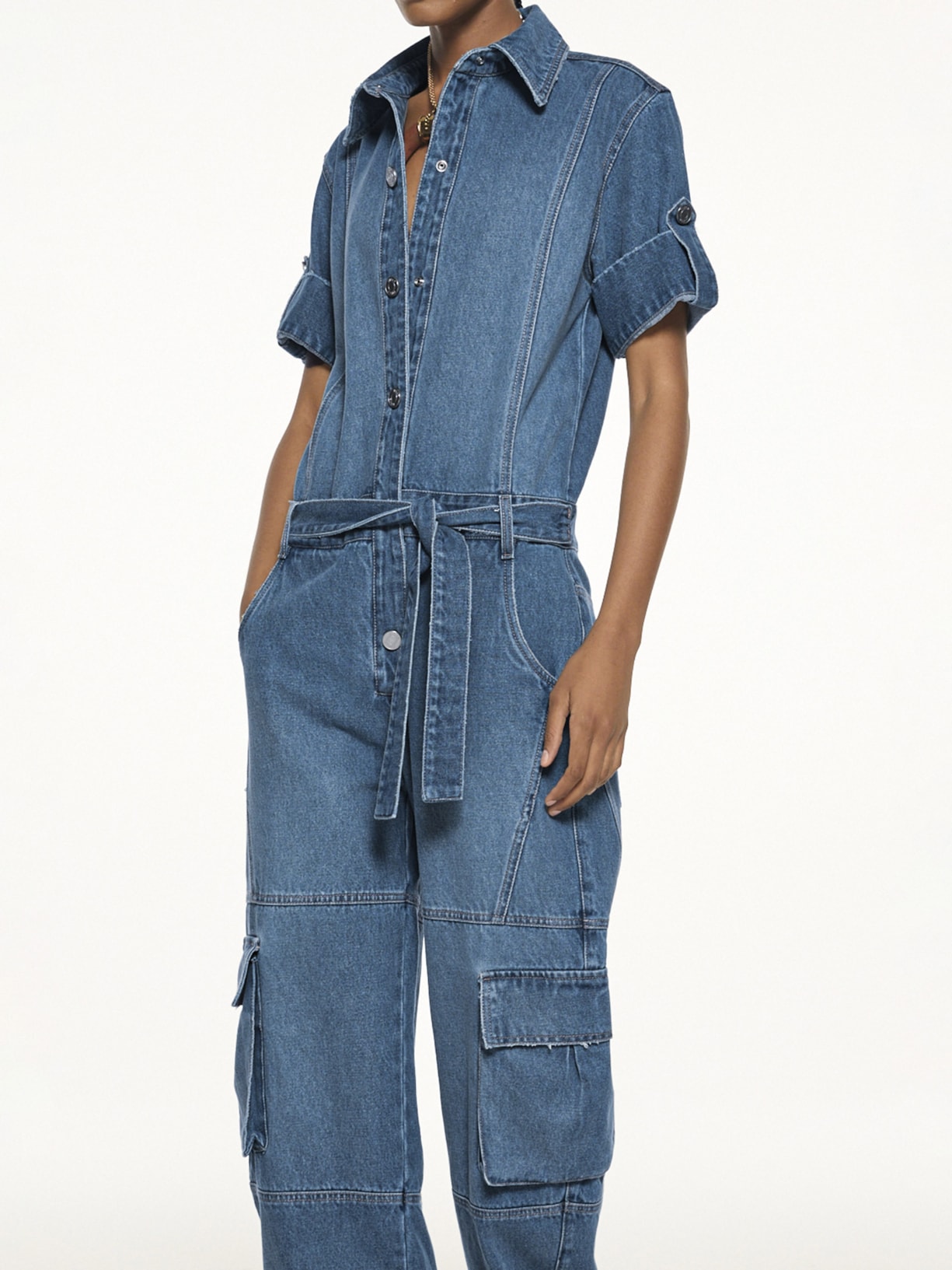 Macacão Feminino Chai Jeans V27 Azul Mixed