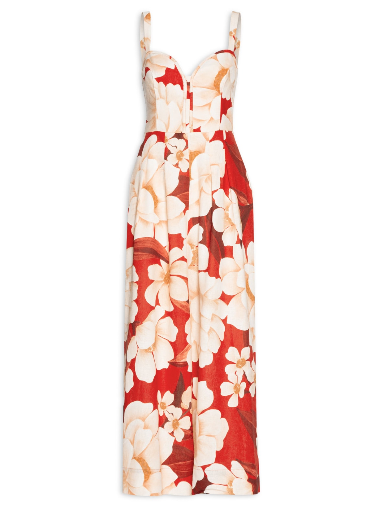 Macacão Feminino Chita Bella - Vermelho