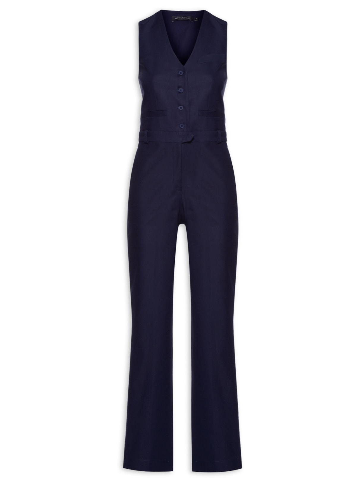 Macacão Feminino Colete Embutido - Azul