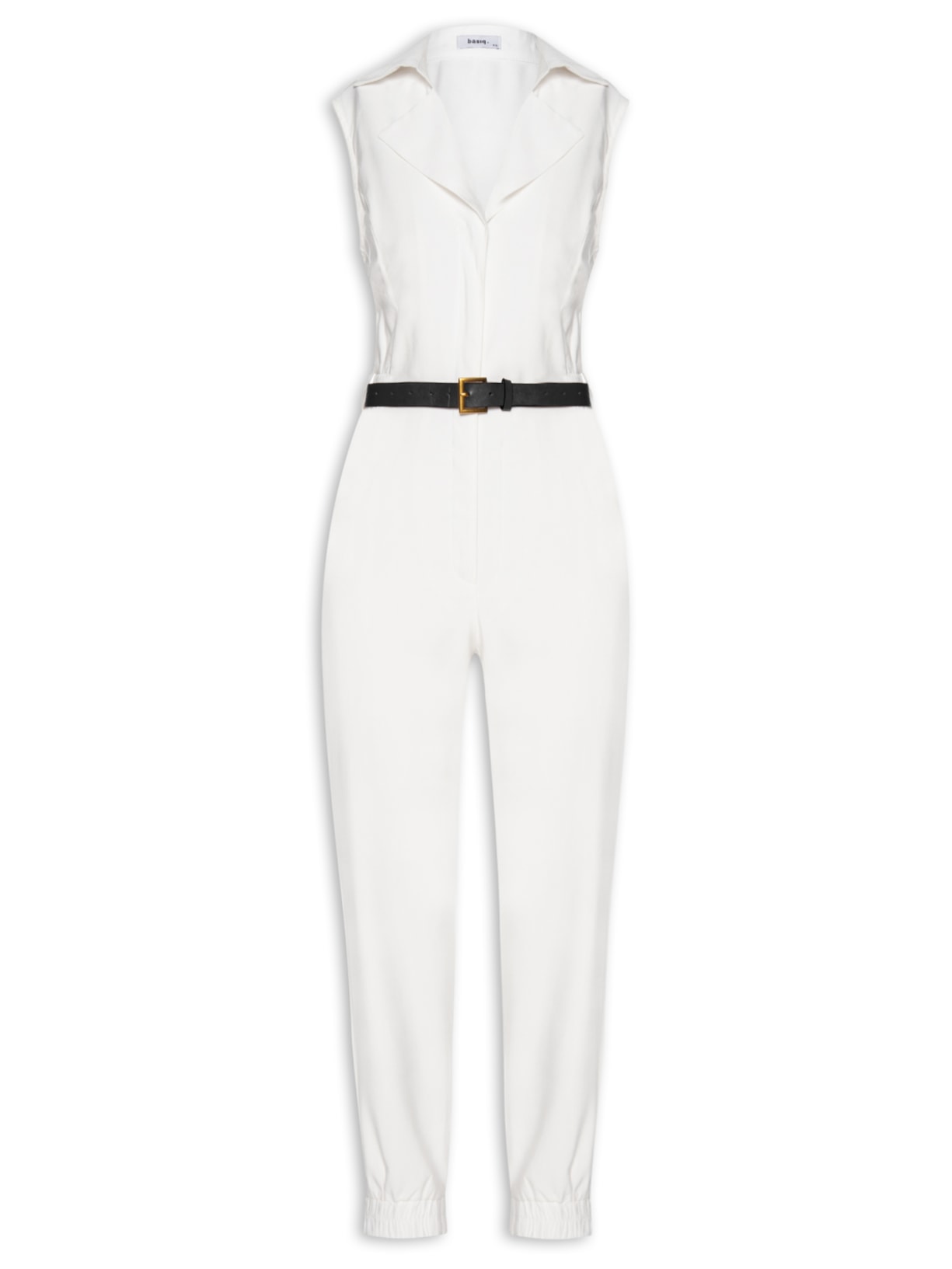 Macacão Feminino Com Cinto Jogger Off White Basiq