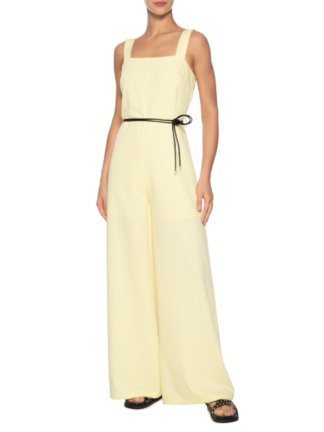 Macacão Feminino Com Cinto Removível Amarelo  Market 33