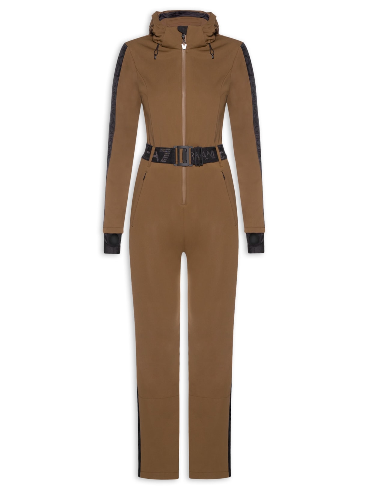 Macacão Feminino Com Cinto Sky Marrom Ea7 Emporio Armani