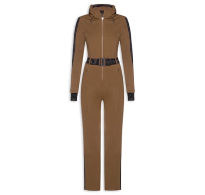 Macacão Feminino Com Cinto Sky - Marrom