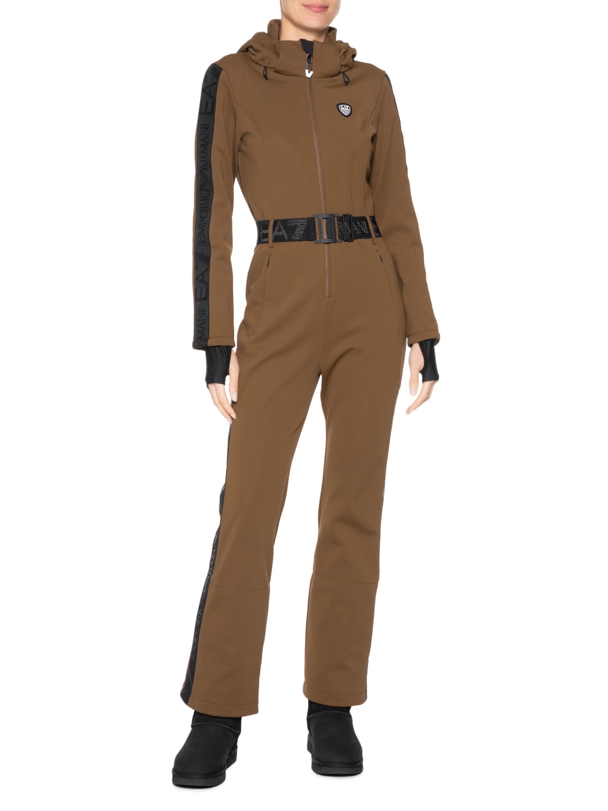 Macacão Feminino Com Cinto Sky Marrom Ea7 Emporio Armani