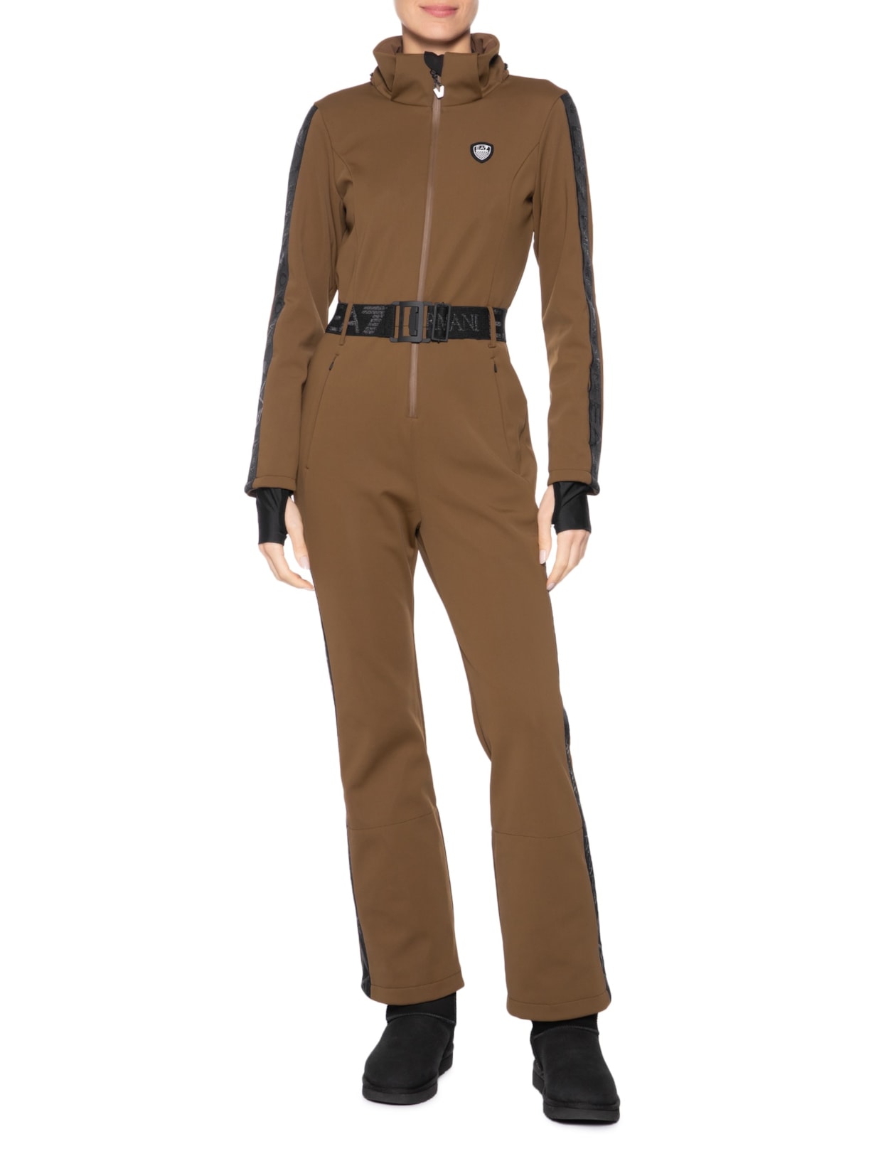 Macacão Feminino Com Cinto Sky Marrom Ea7 Emporio Armani