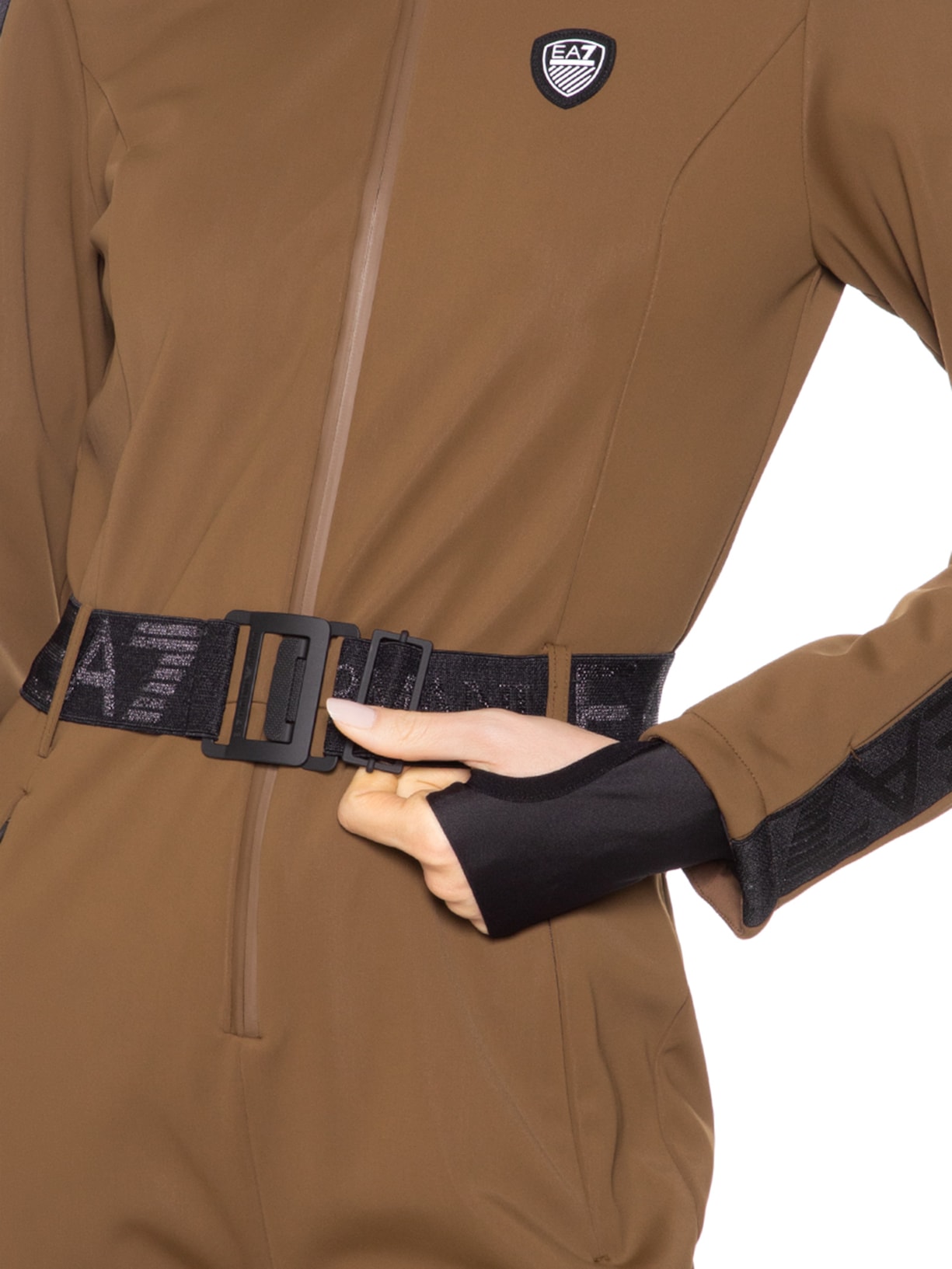 Macacão Feminino Com Cinto Sky Marrom Ea7 Emporio Armani