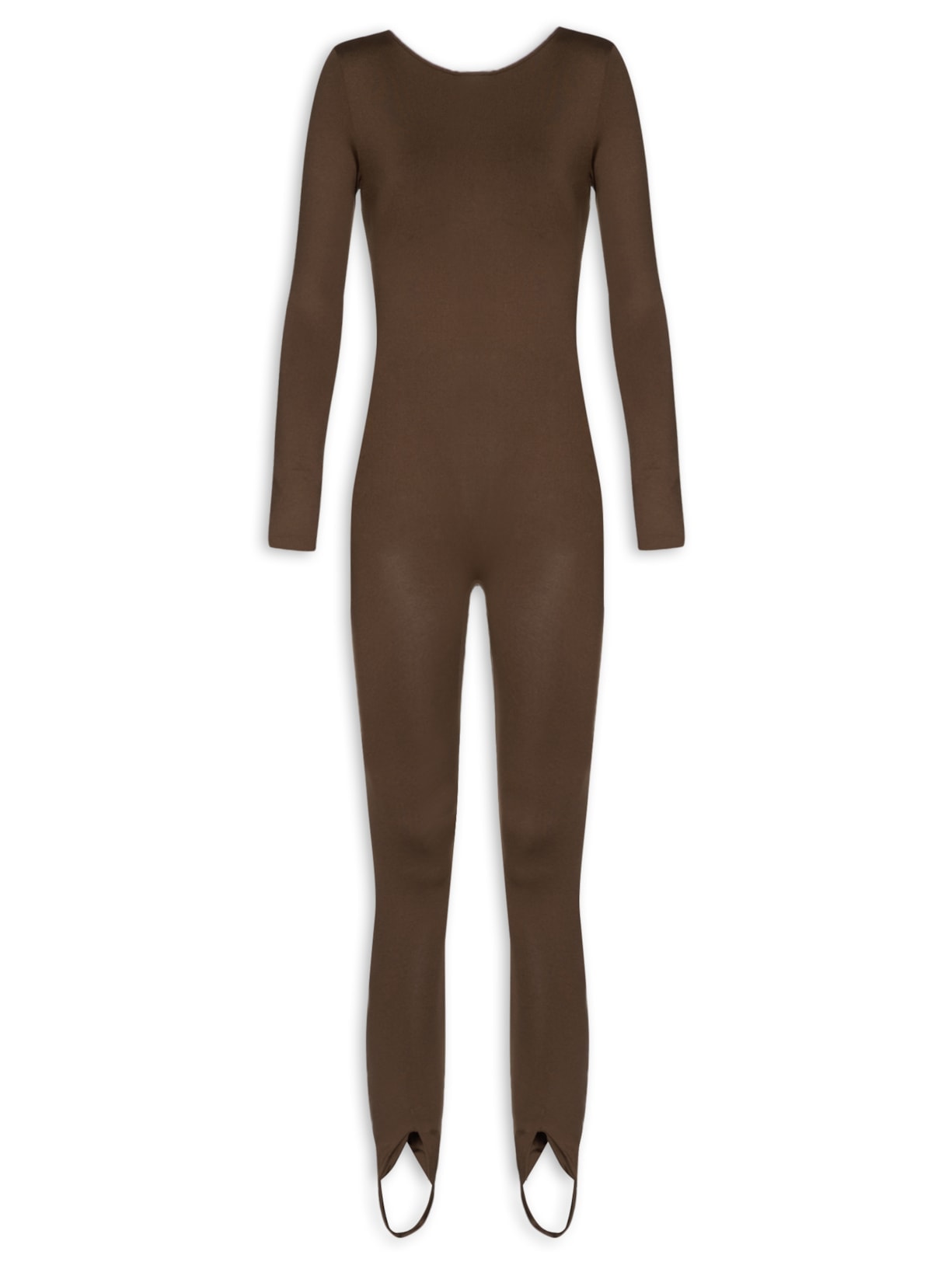 Macacão Feminino com Decote Costas - Marrom