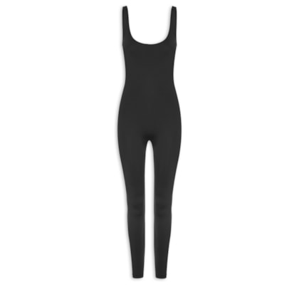 Macacão Feminino Com Decote Costas Profundo - Preto