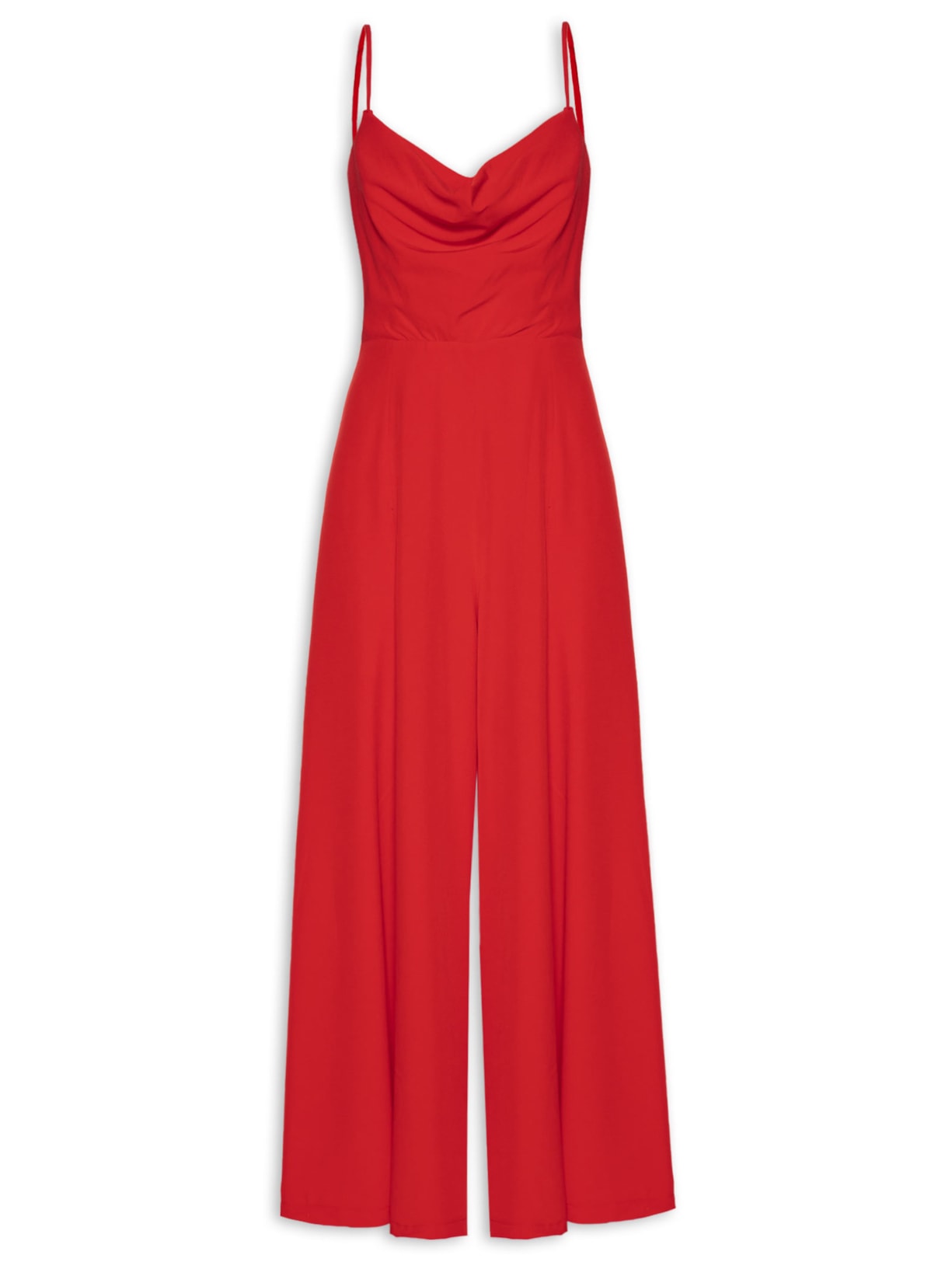 Macacão Feminino Com Decote Degagê - Vermelho