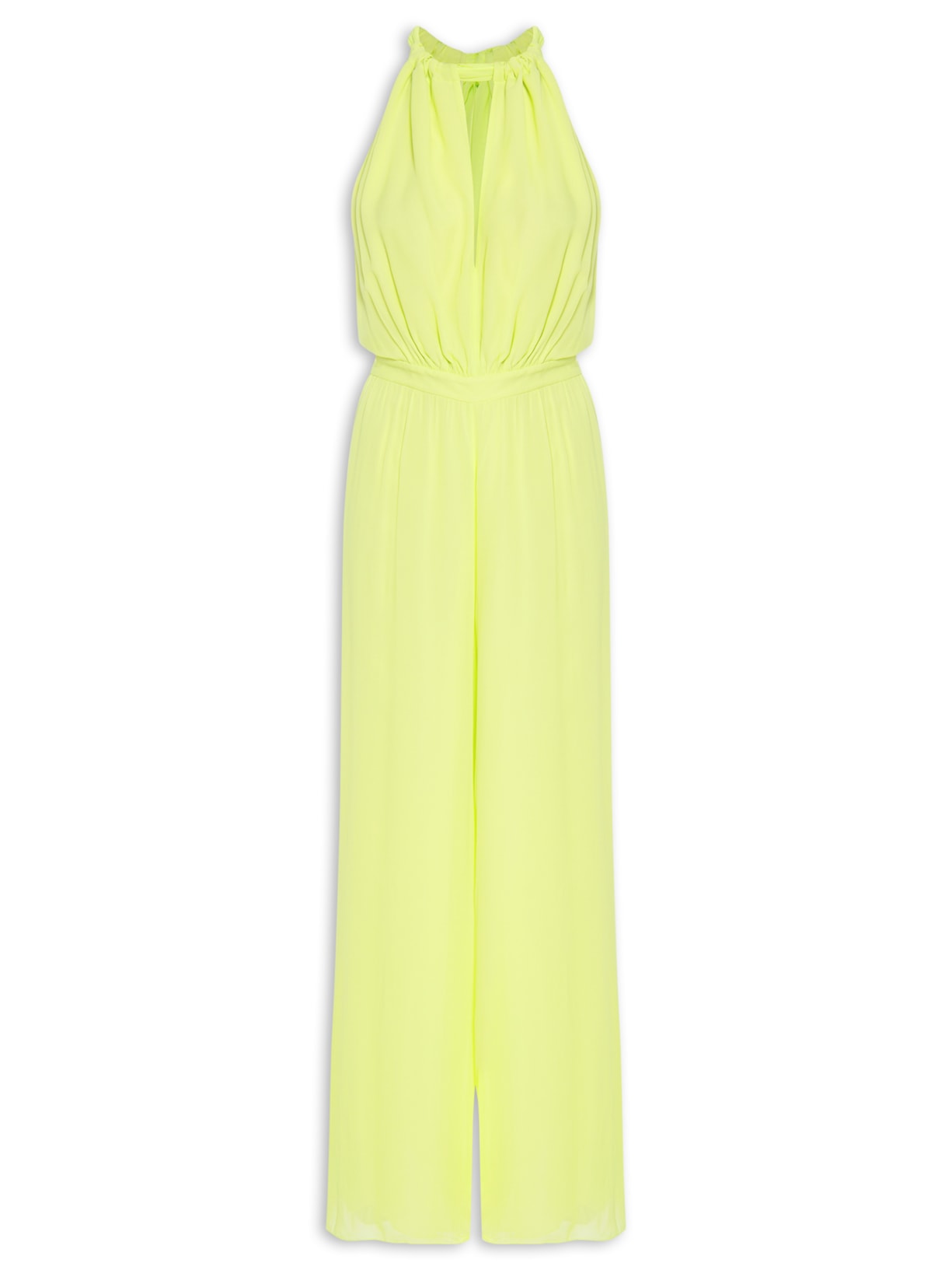 Macacão Feminino Com Decote V E Detalhe - Verde