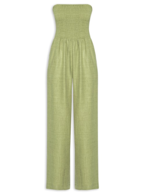 Macacão Feminino Com Lastex - Verde