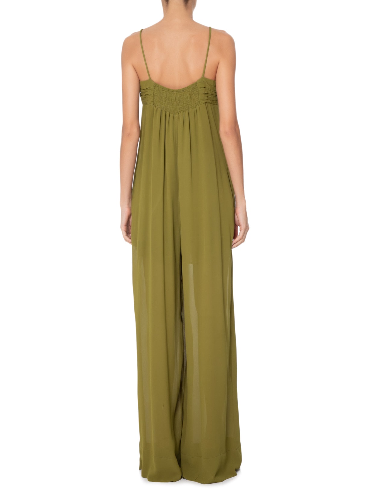 Macacão Feminino Com Prega Profunda Figo Verde Animale