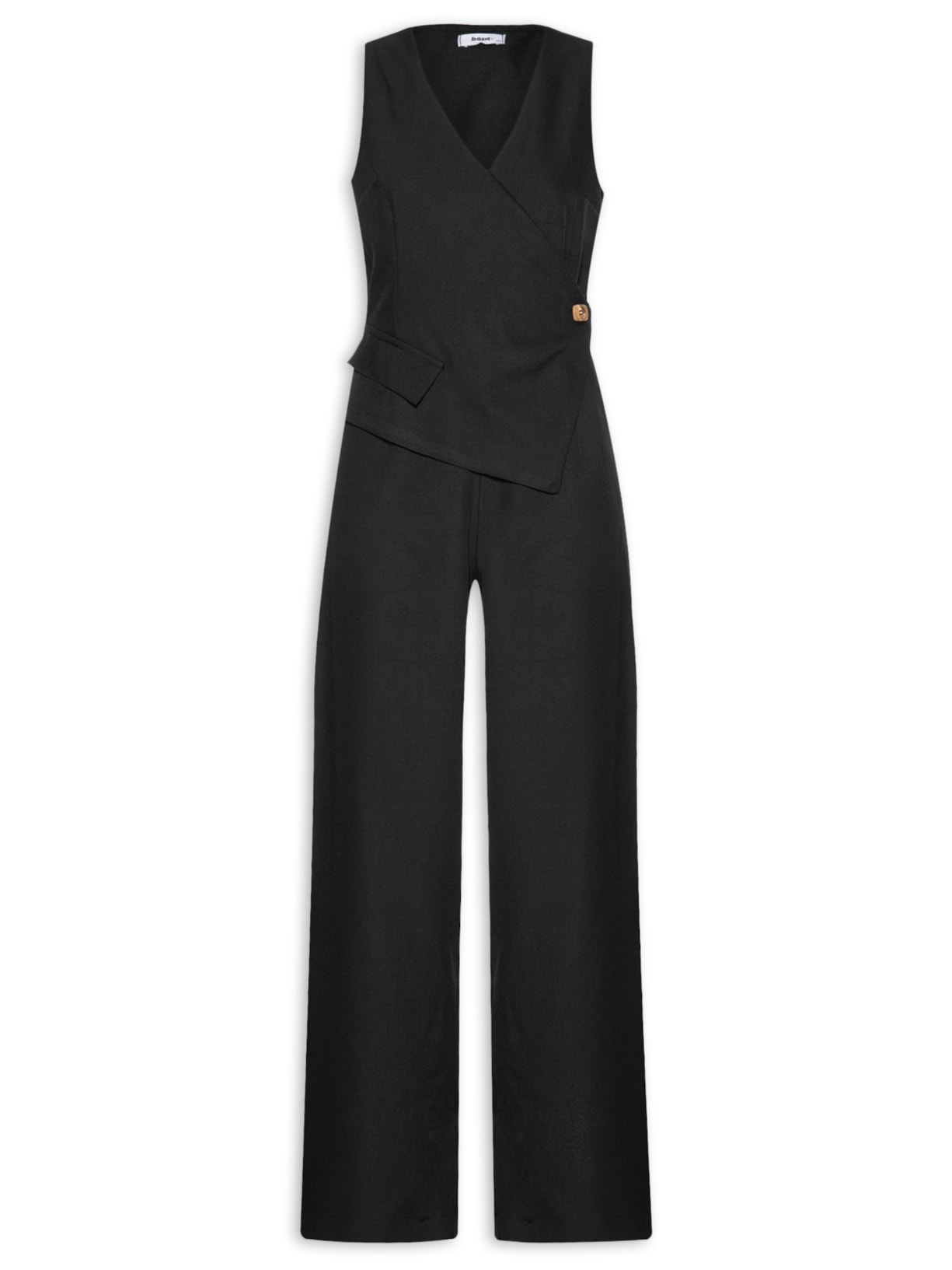 Macacão Feminino Com Transpasse - Preto