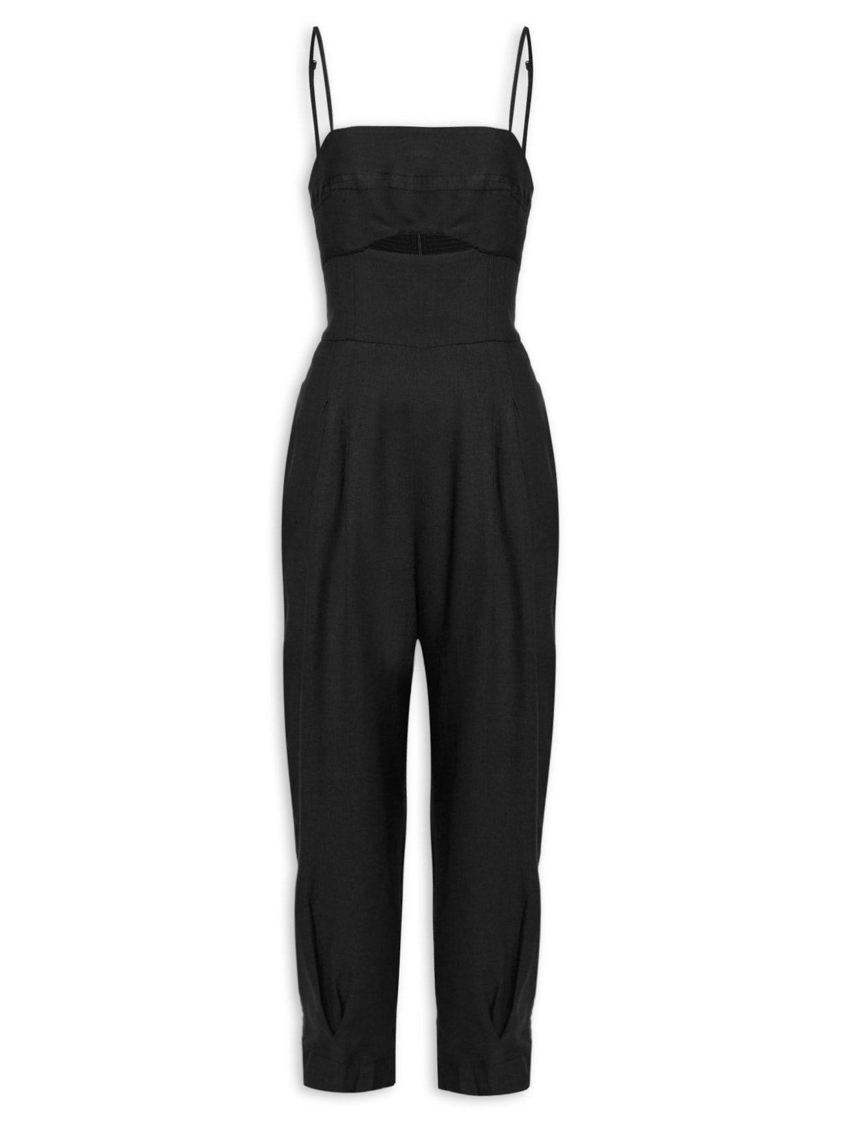 Macacão Feminino Corselet Cenoura - Preto