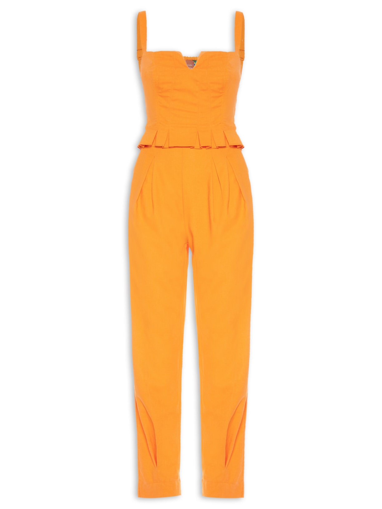 Macacão Feminino Corselet Cropped - Laranja