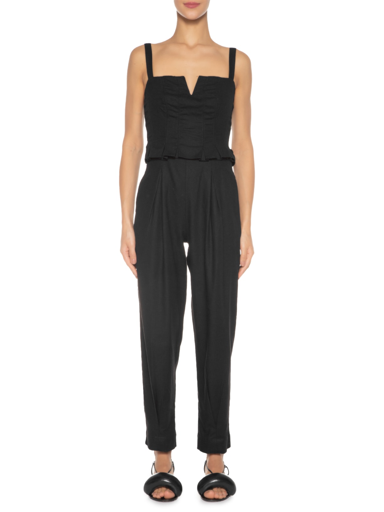 Macacão Feminino Corselet Midi Preto Farm