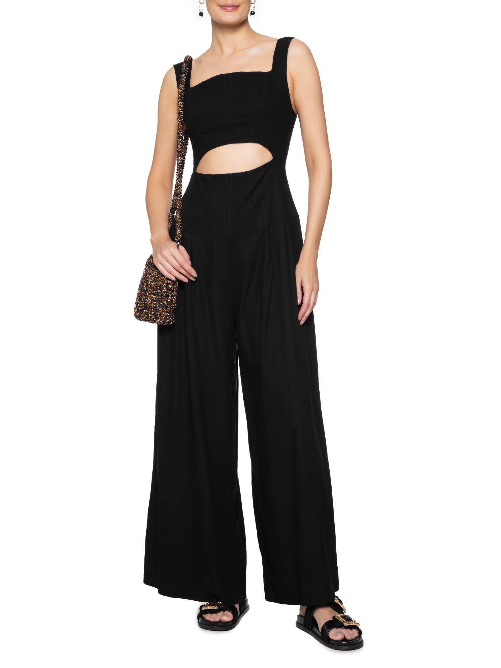 Farm - Macacão Feminino Corselet Pantalona - Preto Farm - Macacão Feminino Corselet Pantalona - Preto