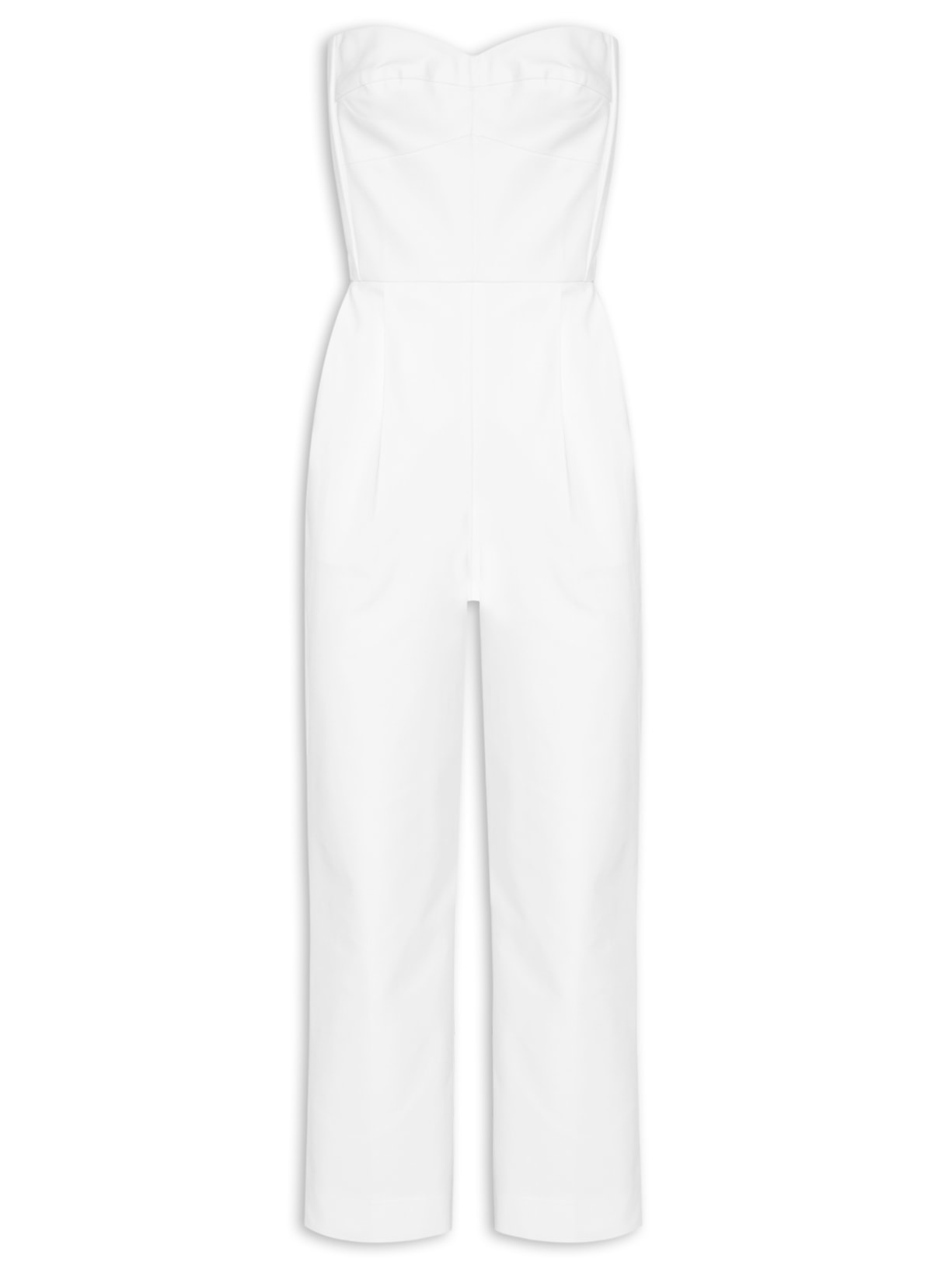 Macacão Feminino Corselet Prega e Vinco - Branco