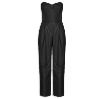 Macacão Feminino Corselet Prega E Vinco - Preto