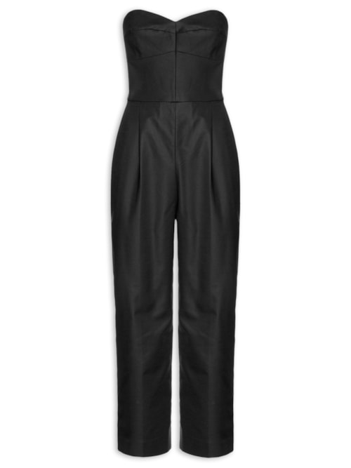 Macacão Feminino Corselet Prega E Vinco - Preto