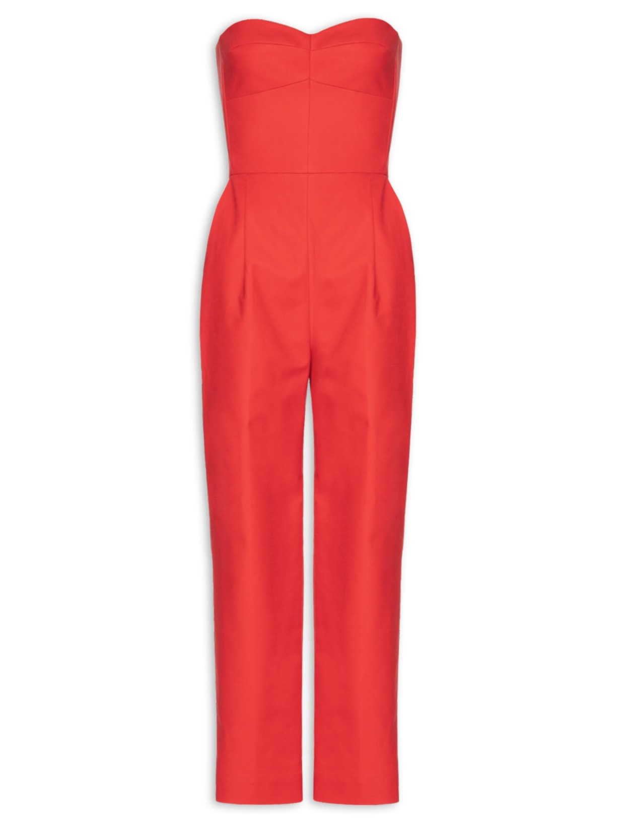 Macacão Feminino Corselet Pregas Vermelho Andrea Marques