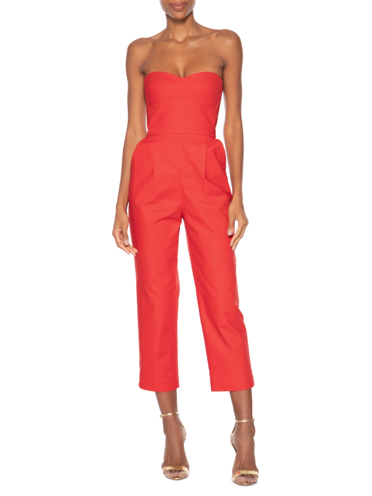 Macacão Feminino Corselet Pregas Vermelho Andrea Marques