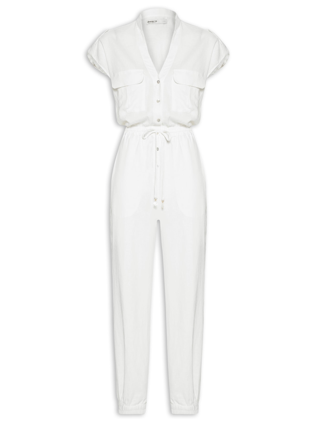 Macacão Feminino Cós Elástico - Off White