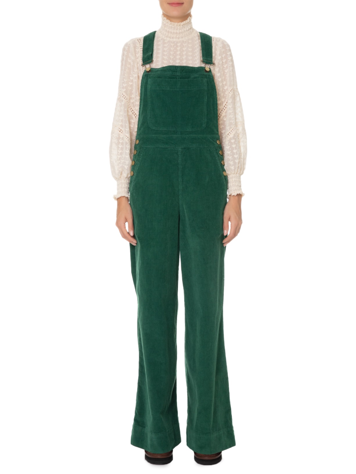 Macacão Feminino Cotelê Ciccy Verde Mixed