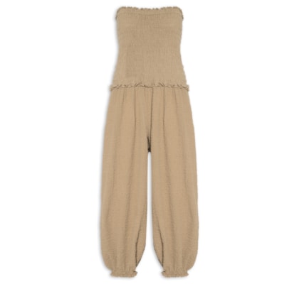 Macacão Feminino Cotton Road - Bege