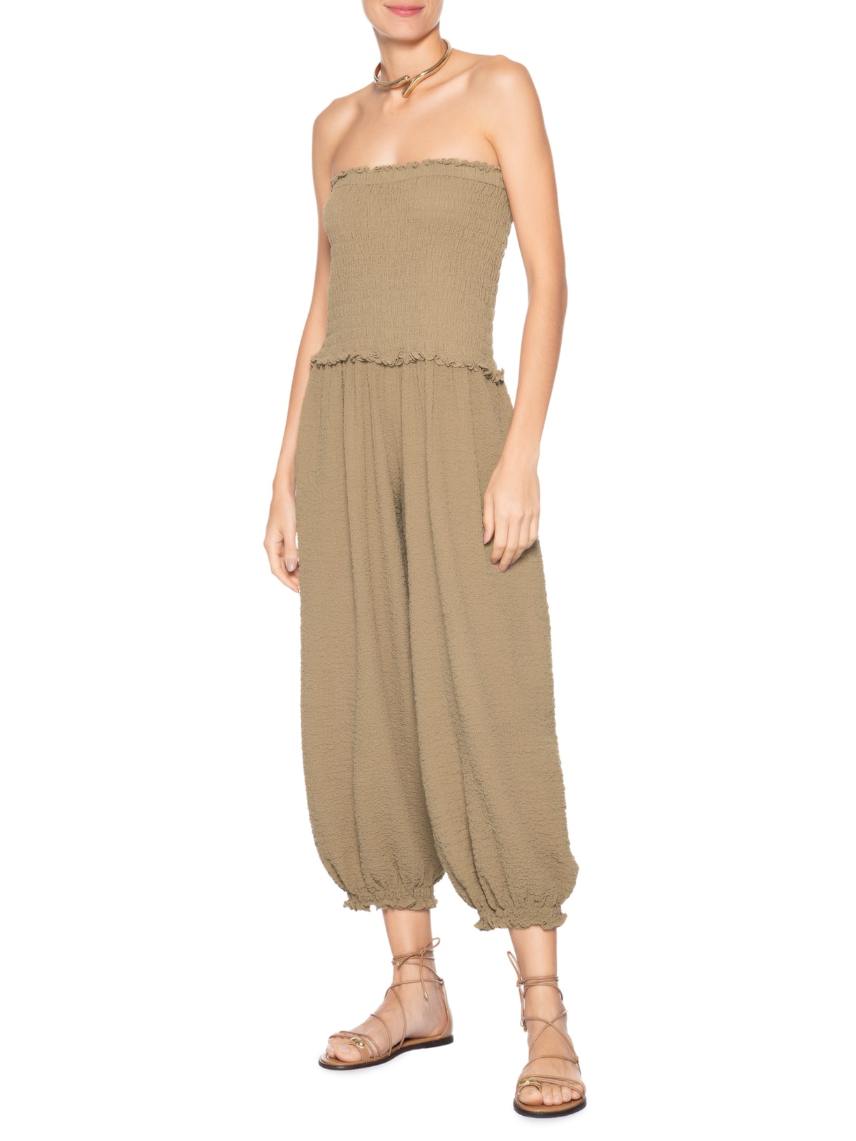 Macacão Feminino Cotton Road – Bege Paula Raia