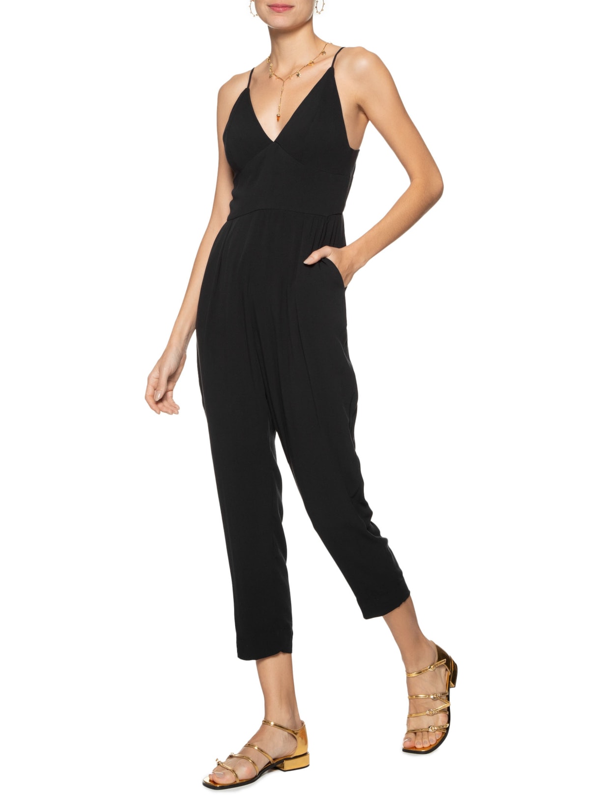 Macacão Feminino Crepe Basic Preto Dress To