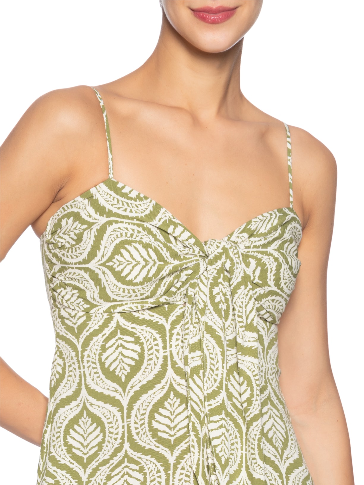 Macacão Feminino Crepe Estampa Jardim Verde Dress To