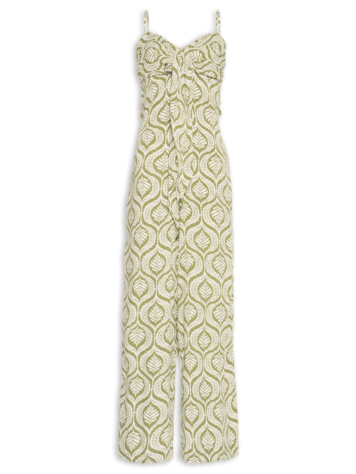 Macacão Feminino Crepe Estampa Jardim Verde Dress To