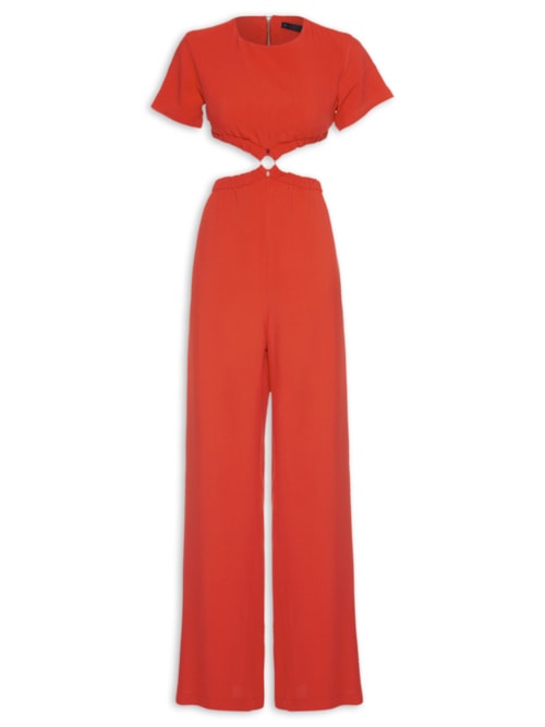 Macacão Feminino Crepe - Vermelho