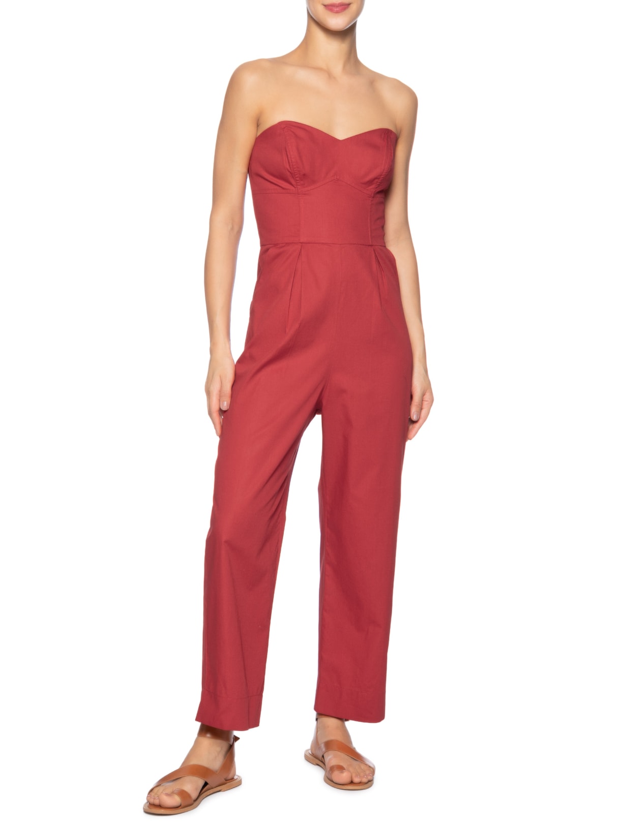 Macacão Feminino Cropped Alfaiataria Vermelho Dress To