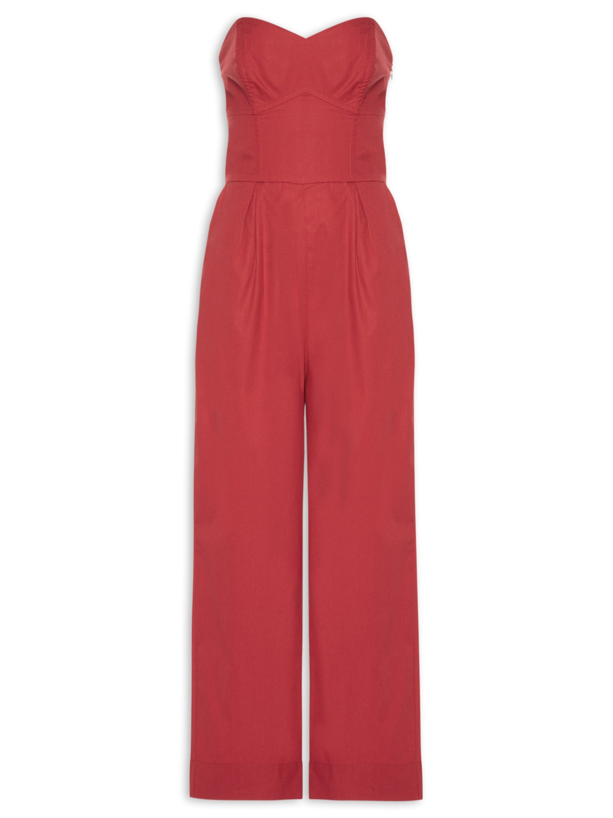 Macacão Feminino Cropped Alfaiataria - Vermelho