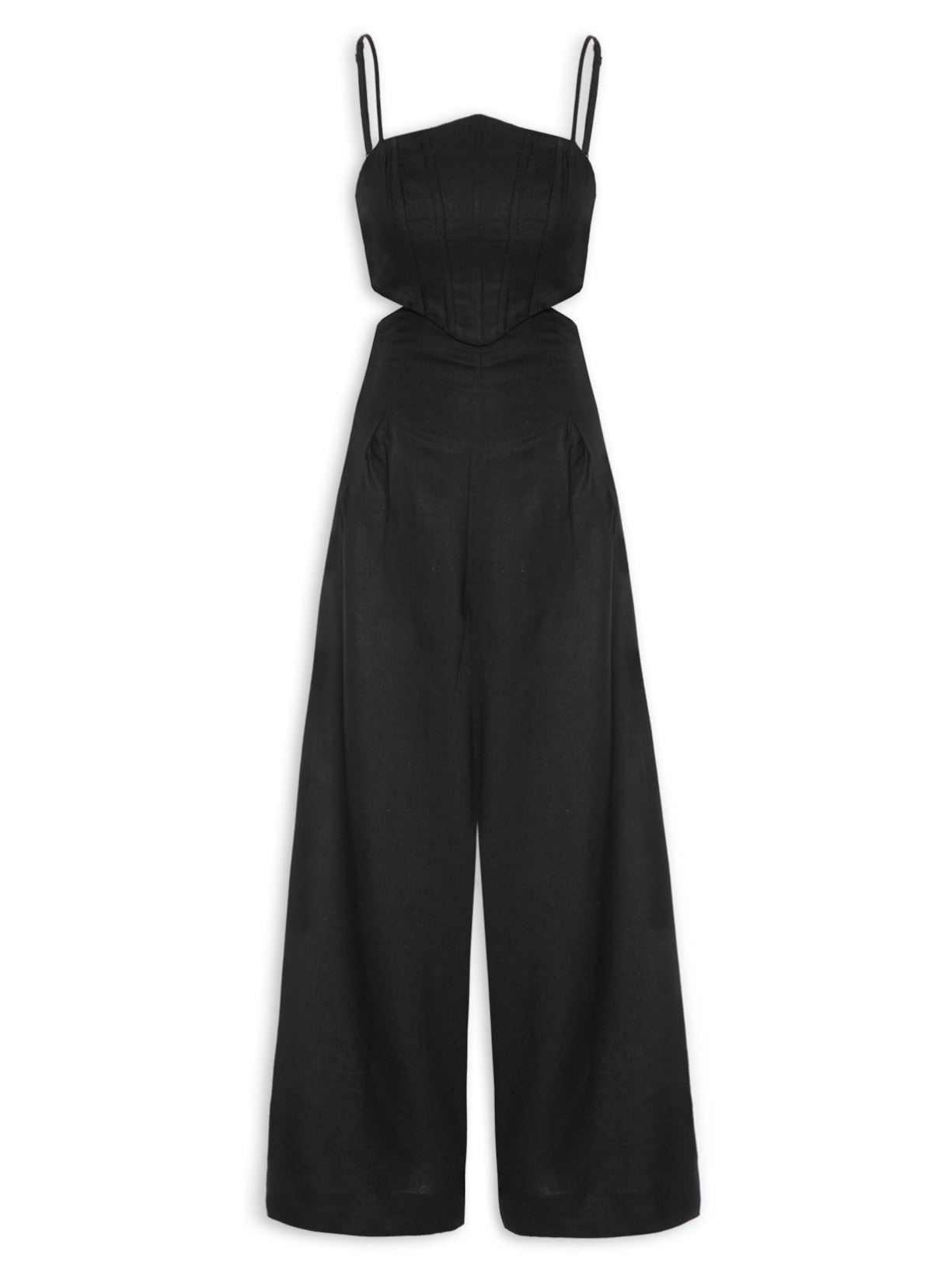 Macacão Feminino Cropped Corselet - Preto