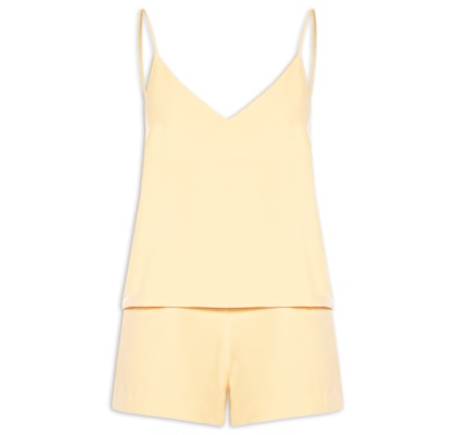 Macacão Feminino Curto Catia - Amarelo