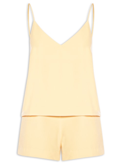 Macacão Feminino Curto Catia - Amarelo