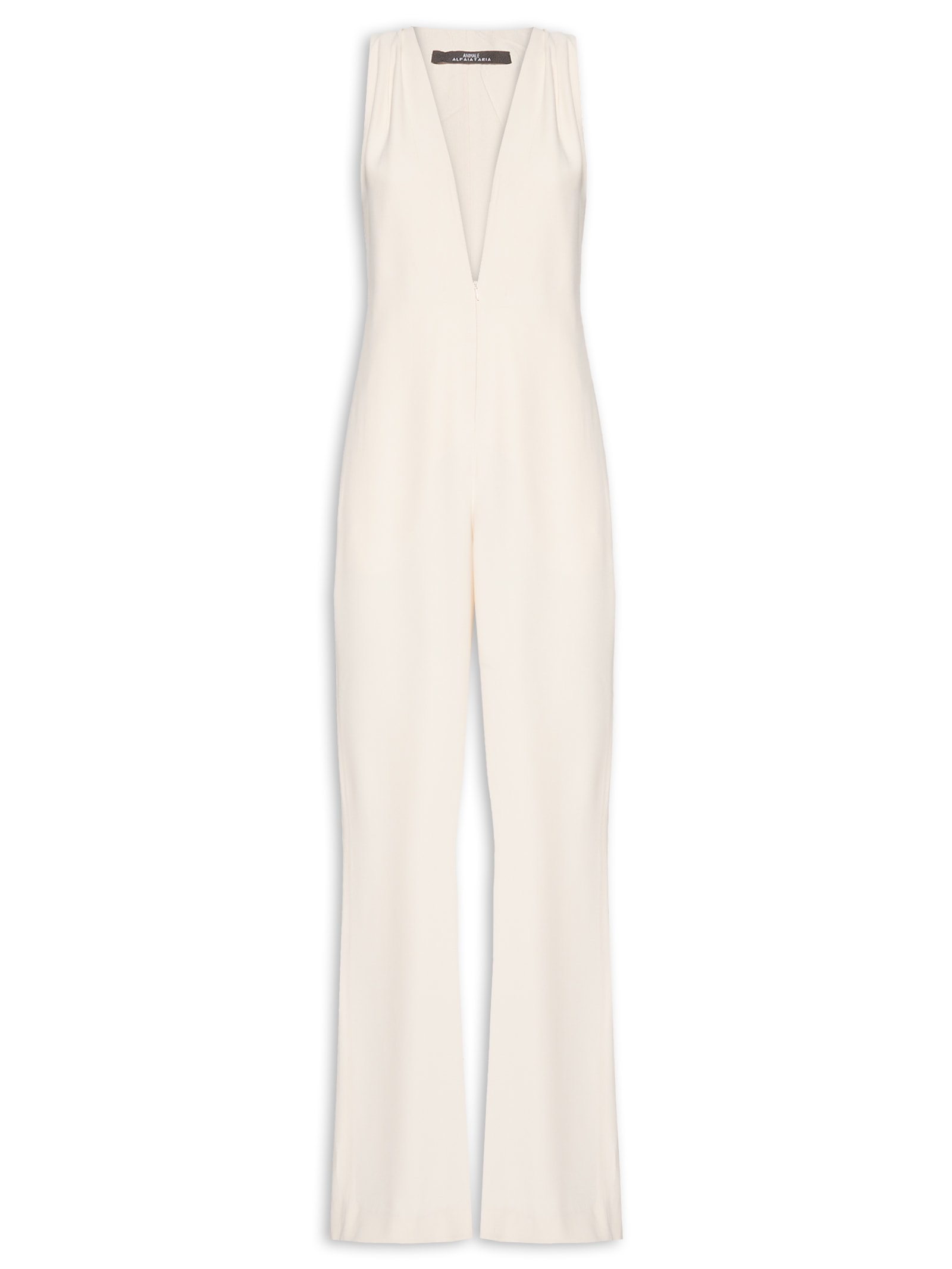 Animale - Macacão Feminino De Crepe Whitecap - Off White
