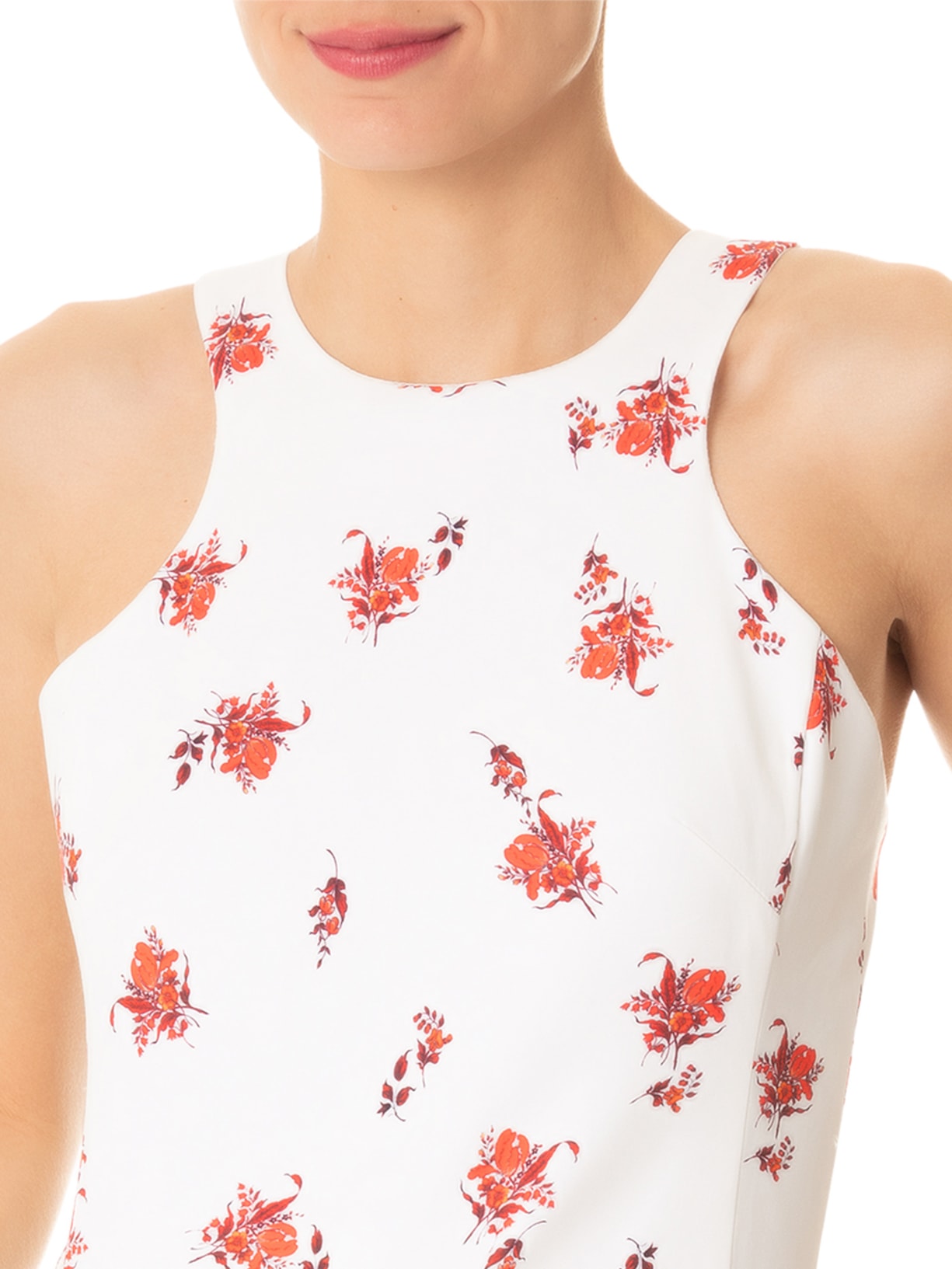 Macacão Feminino Decote Alto Semi Flare Off White Andrea Marques