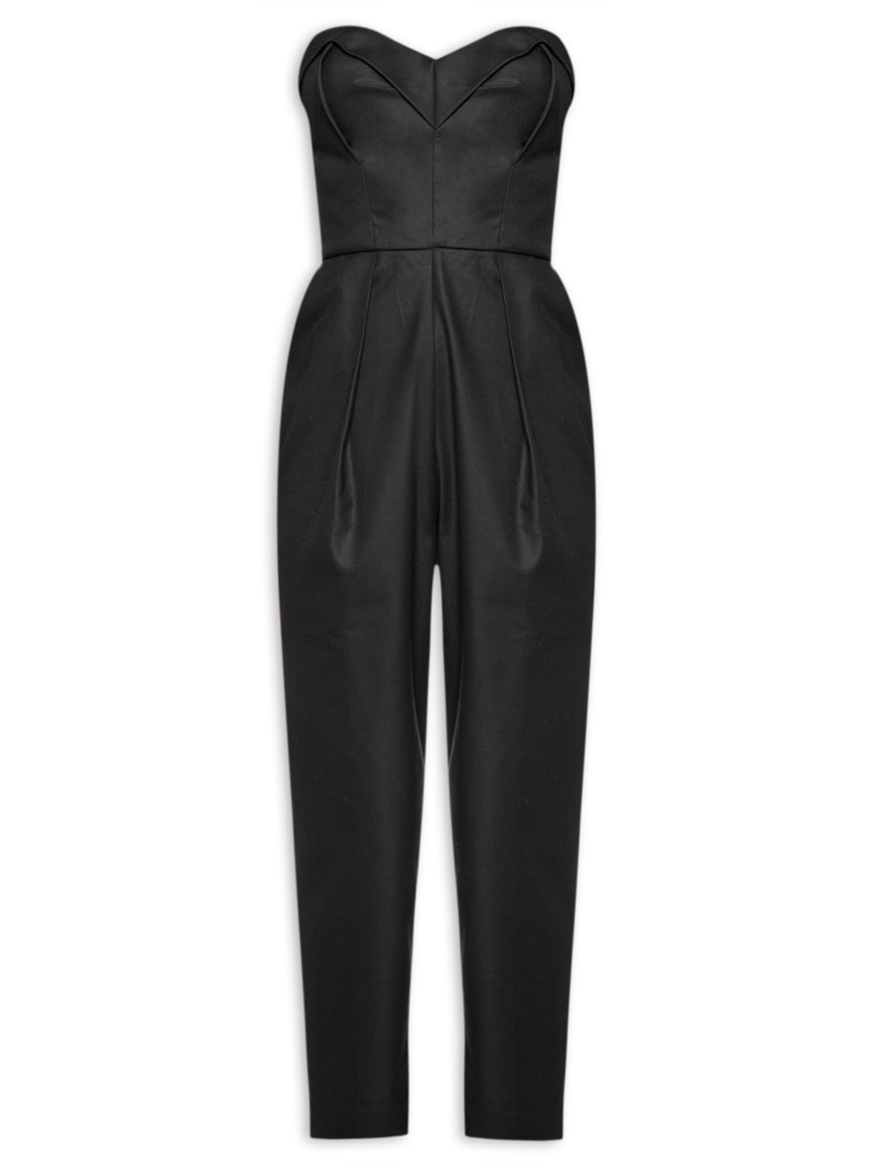 Macacão Feminino Decote Coração - Preto