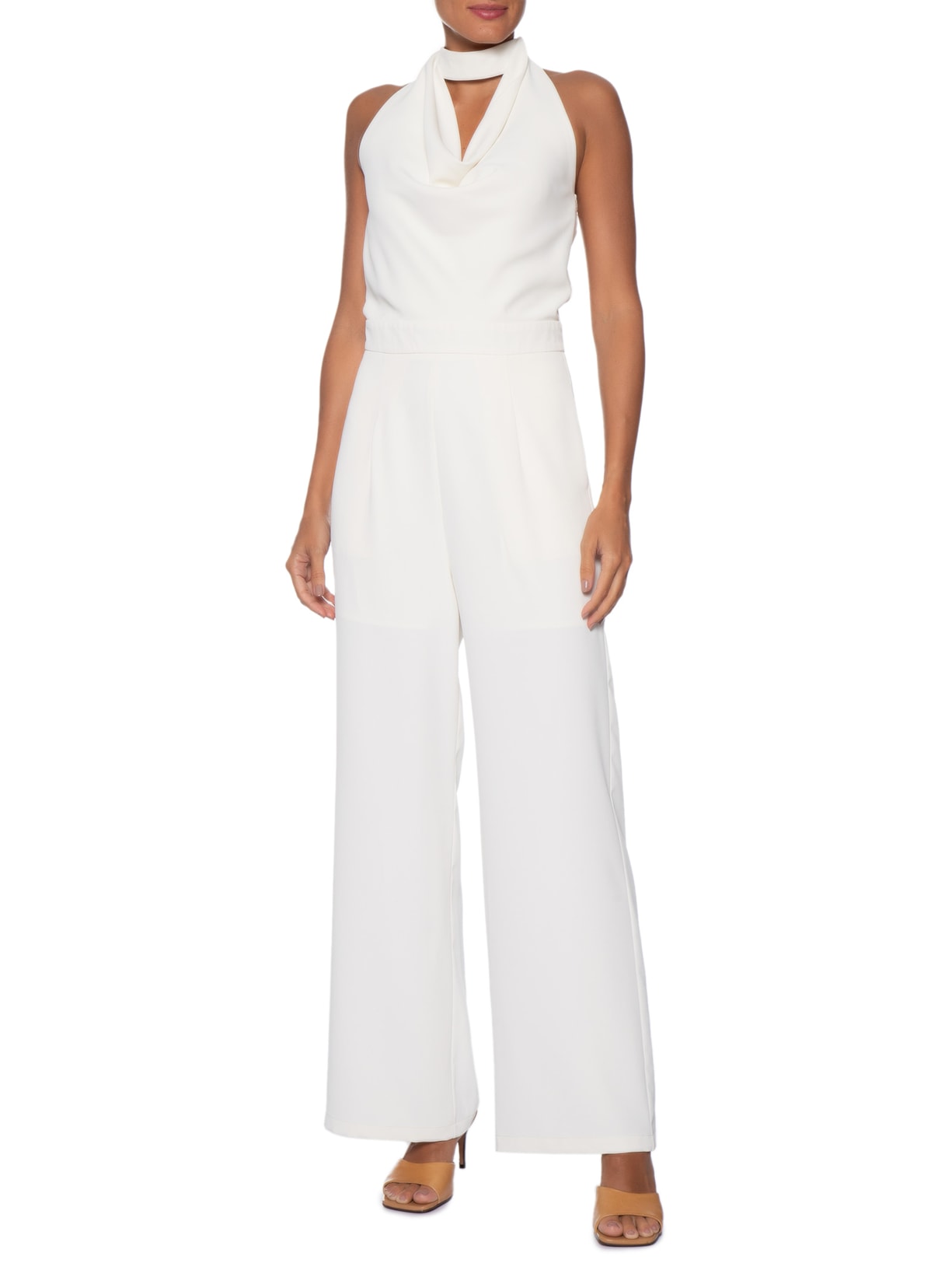 Macacão Feminino Decote Degagê  Off White '2Essential