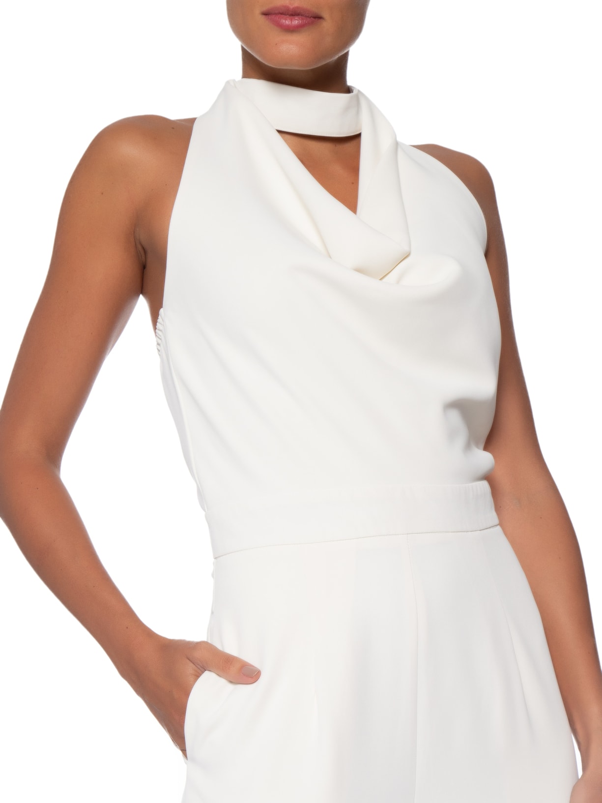 Macacão Feminino Decote Degagê  Off White '2Essential