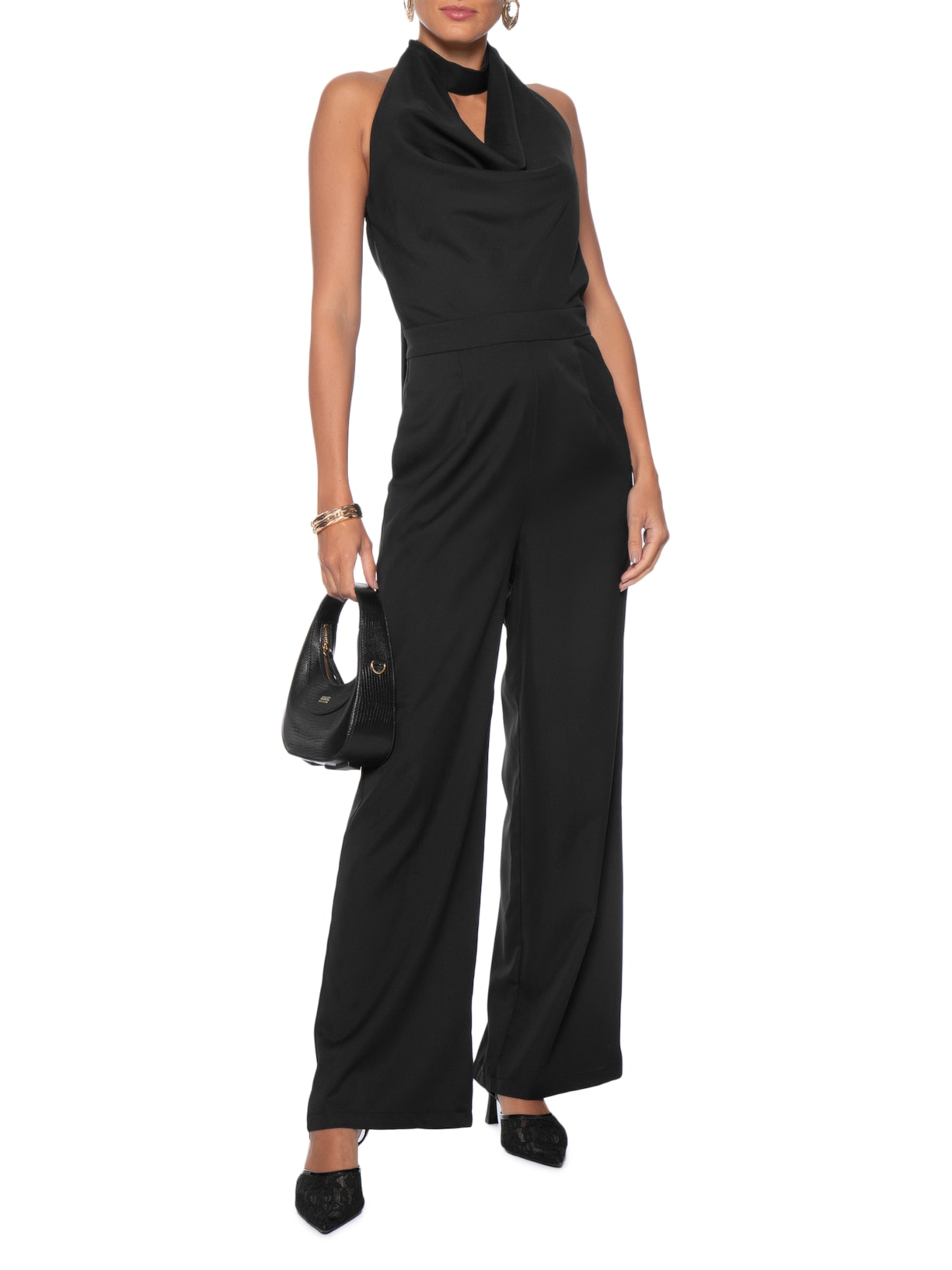 Macacão Feminino Decote Degagê  Preto '2Essential